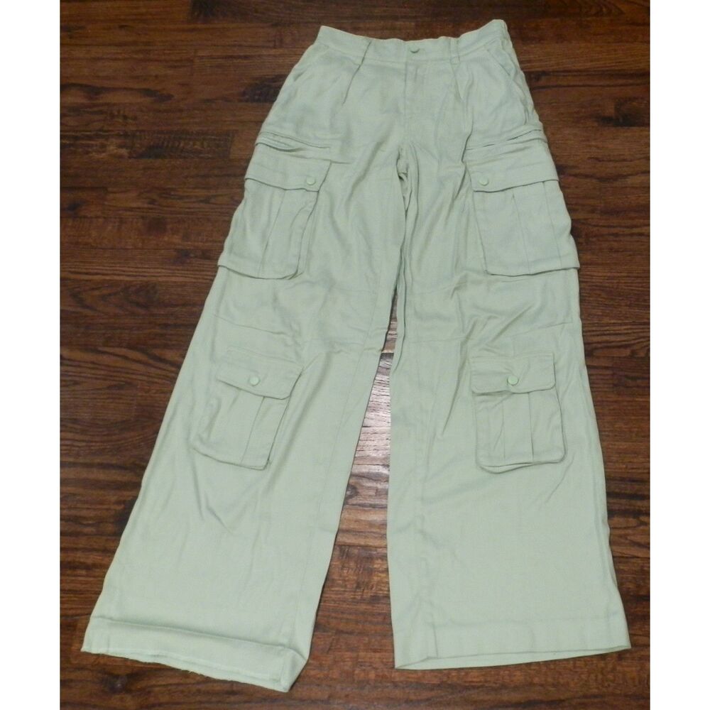 Alice + Olivia Sage Green Joette Cargo Pants Women's Size 0 READ - Picture 3 of 4